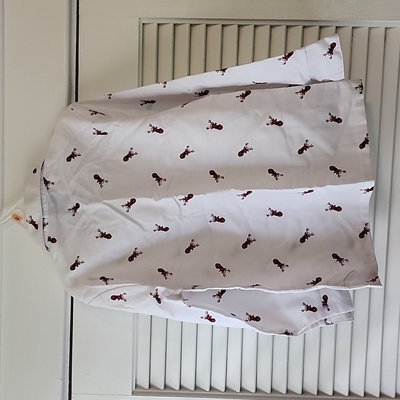 NWOT - Boy's Izod Reindeer/deer Theme Button-down White Shirt in Size 6 - Picture 4 of 9